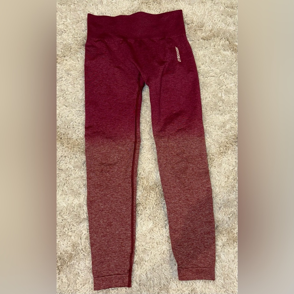 Gymshark Adapt Ombre Seamless Leggings Maroon Burgundy